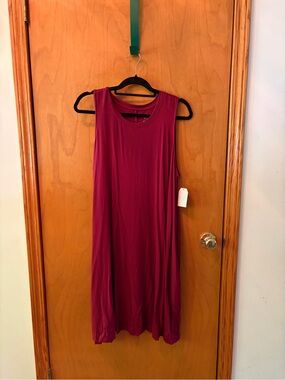 New XXL Time & Tru Burgundy Swing Dress Tank Dress
